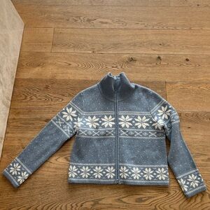 27 Miles Light Blue Zip-Up Knit Sweater